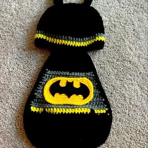 Newborn Batman hat/cape for newborn boy photo shoot